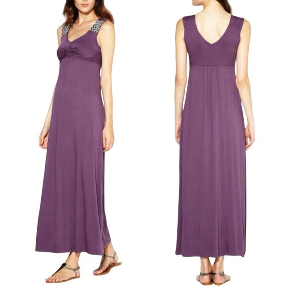 NWOT AVALEIGH Boho Beaded Maxi Dress Sz.M Purple Babydoll Y2K Coastal Feminine - Picture 2 of 15